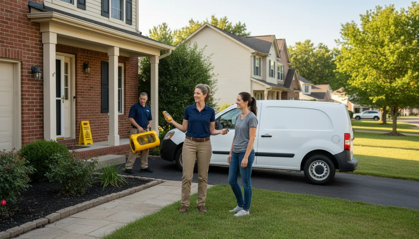 Residential water damage restoration in Divernon, IL